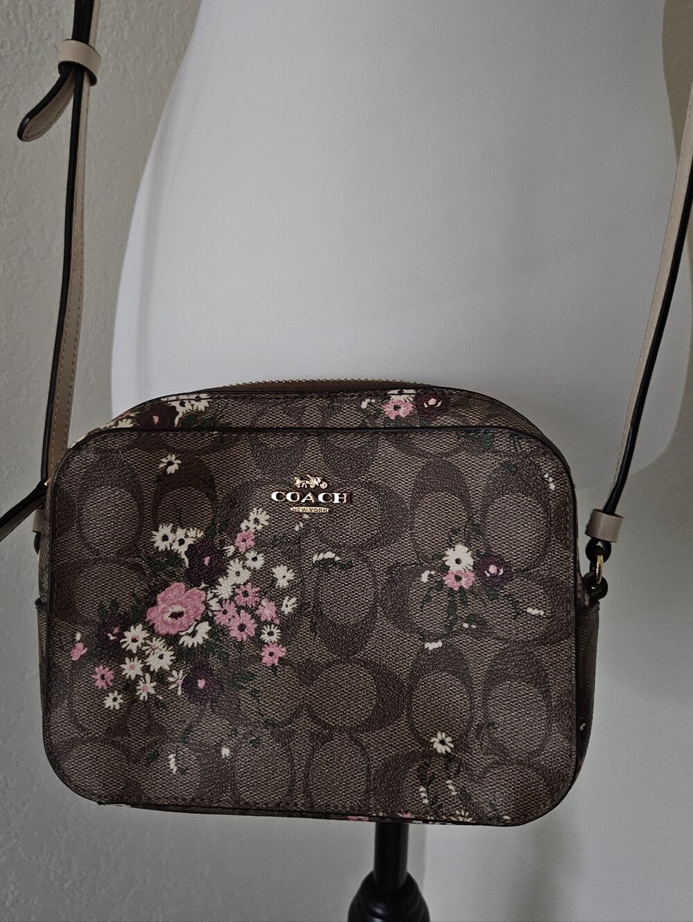 Coach Mini Camera Bag With Evergreen Floral Print